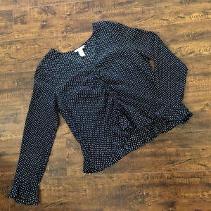 POLKA DOT BLOUSE WITH PULL STRING - H&M